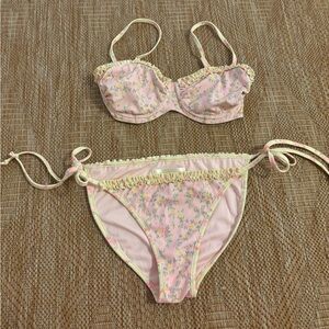 NWOT LOVESHACKFANCY TALLIE BIKINI - S